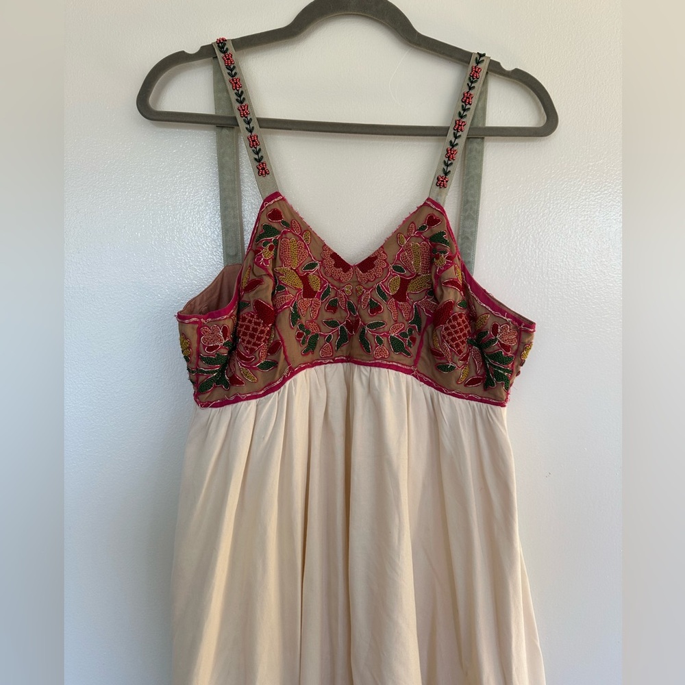 Gorgeous Embroidered + Beaded Spaghetti Strap Dress size 2